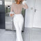 Calista | Elegante Paillet Overall med Fjer Ærmer