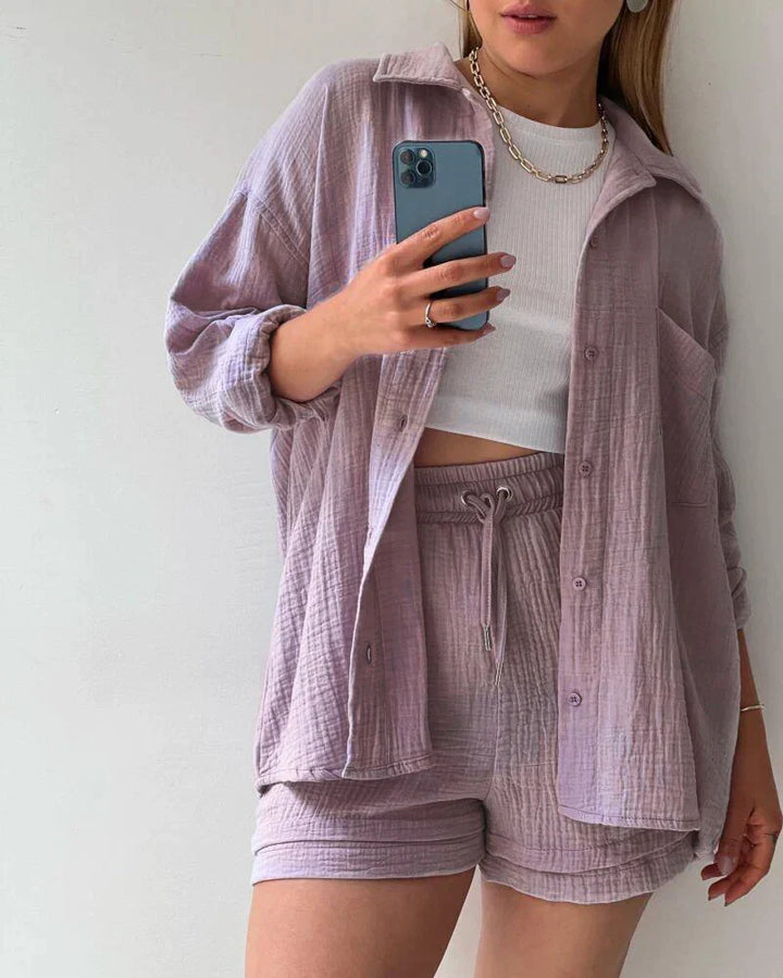 Laleh | Plisseret To-Delt Outfit til Kvinder