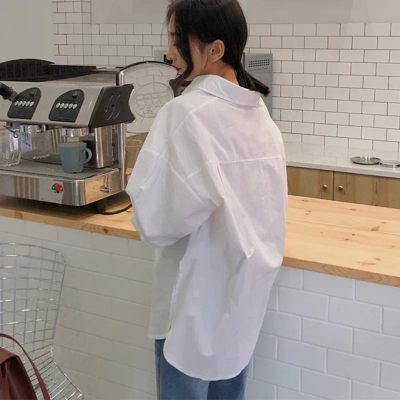 Idalina | Dame Overdimensioneret Skjortebluse Med Krave