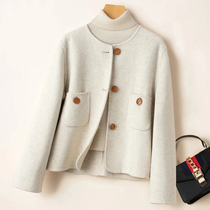 Dame Beskåret Uld-Blanding Jacke | Varm Og Stilfuld