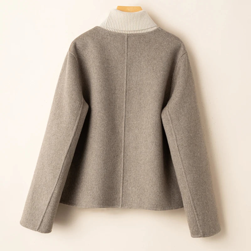 Dame Beskåret Uld-Blanding Jacke | Varm Og Stilfuld