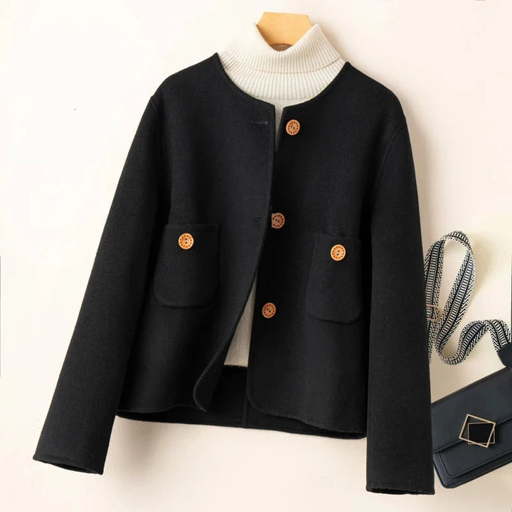 Dame Beskåret Uld-Blanding Jacke | Varm Og Stilfuld