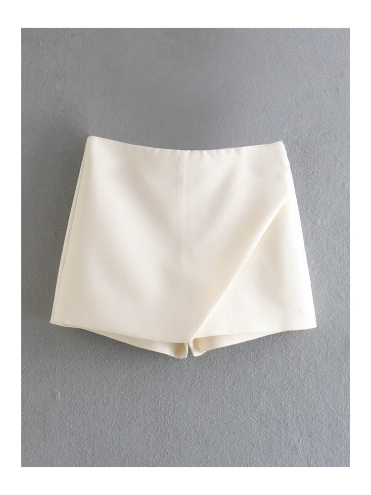 Héloïse | Asymmetriske Dame Shorts Med Bred Linning