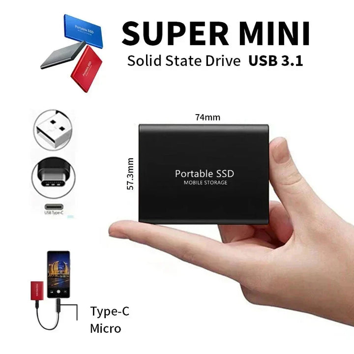 Ultrahurtig 128 TB SSD - Holdbart Bærbart Solid State-Drev