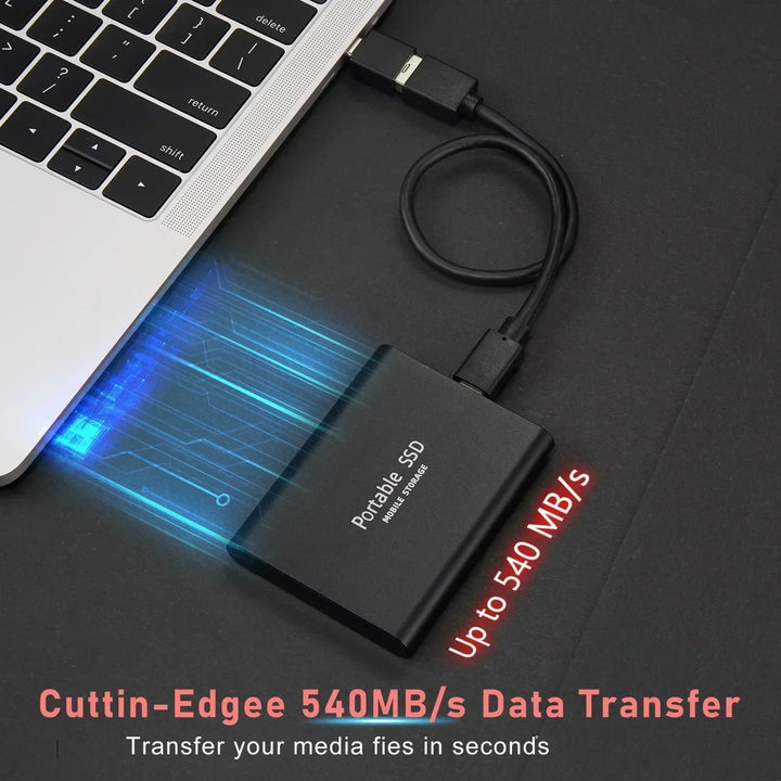 Ultrahurtig 128 TB SSD - Holdbart Bærbart Solid State-Drev