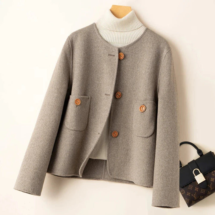 Dame Beskåret Uld-Blanding Jacke | Varm Og Stilfuld