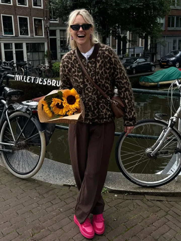 Xelara | Dame Leopardprint Strik Cardigan