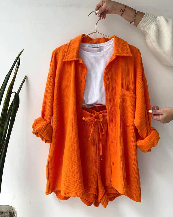 Laleh | Plisseret To-Delt Outfit til Kvinder