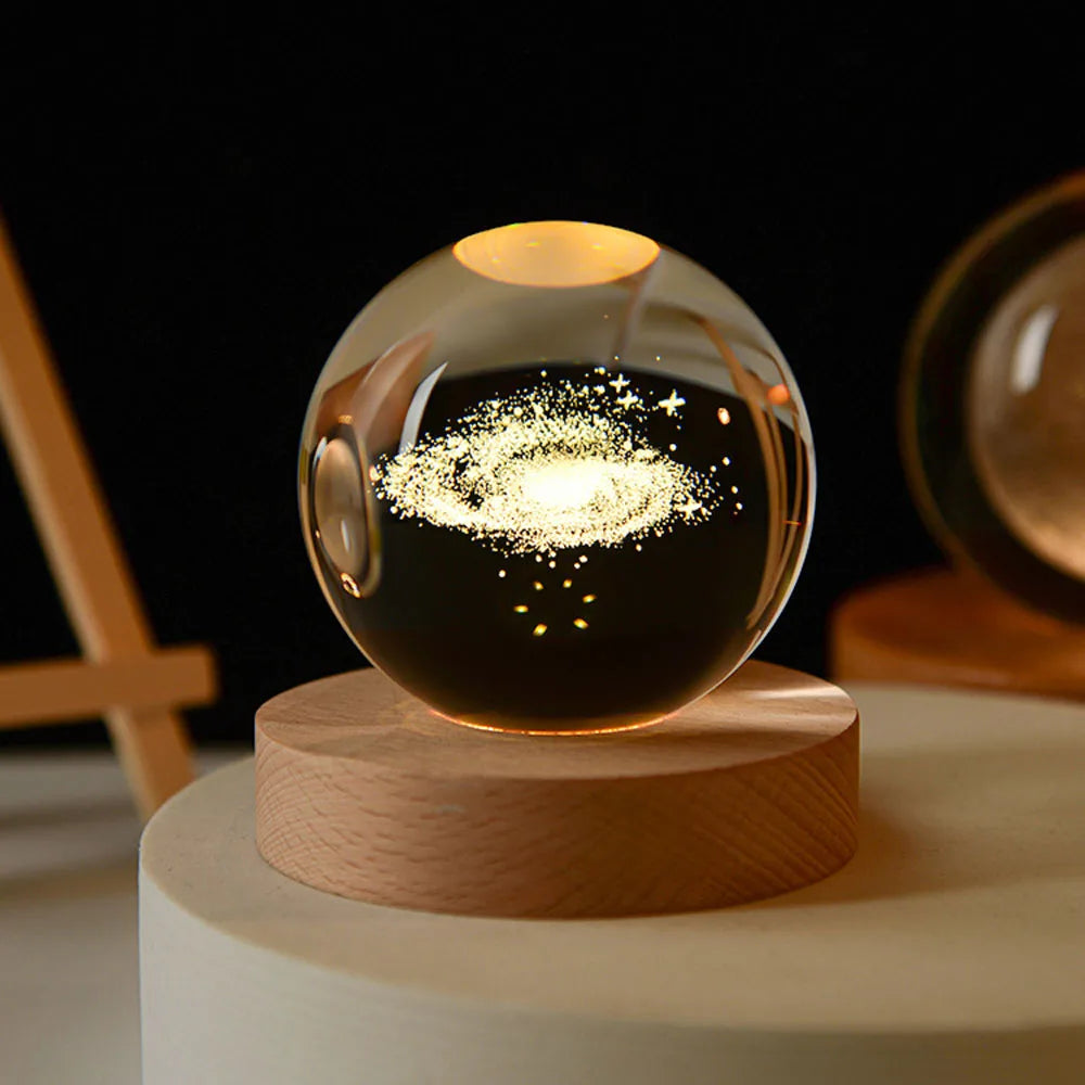 Drømmende Galakse Orb Lampe | 3D-Printet LED Natlys