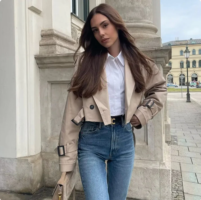 Evandra | Dame Beskåret Trenchcoat