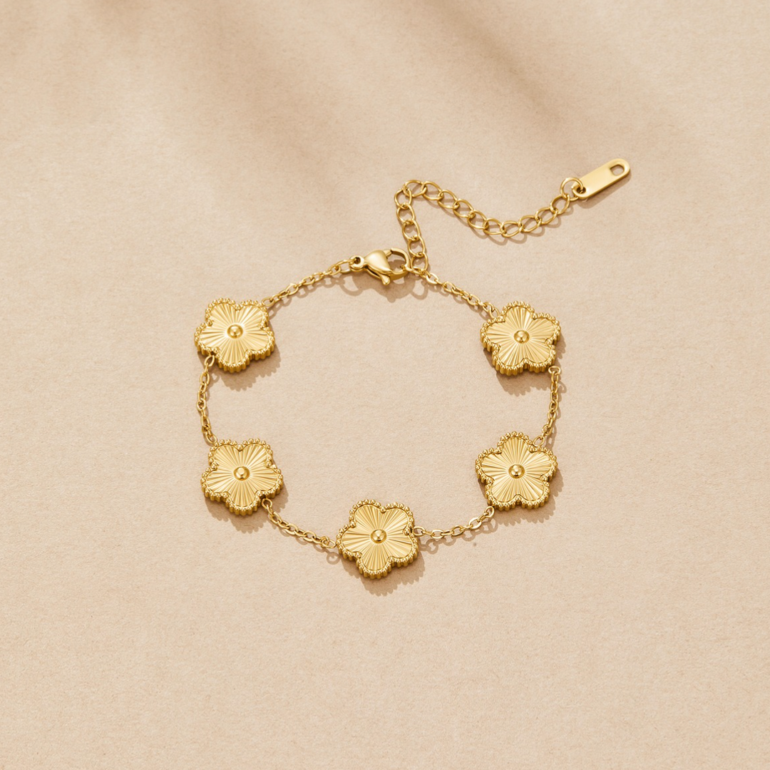 Blomstermotiv Justerbart Armbånd