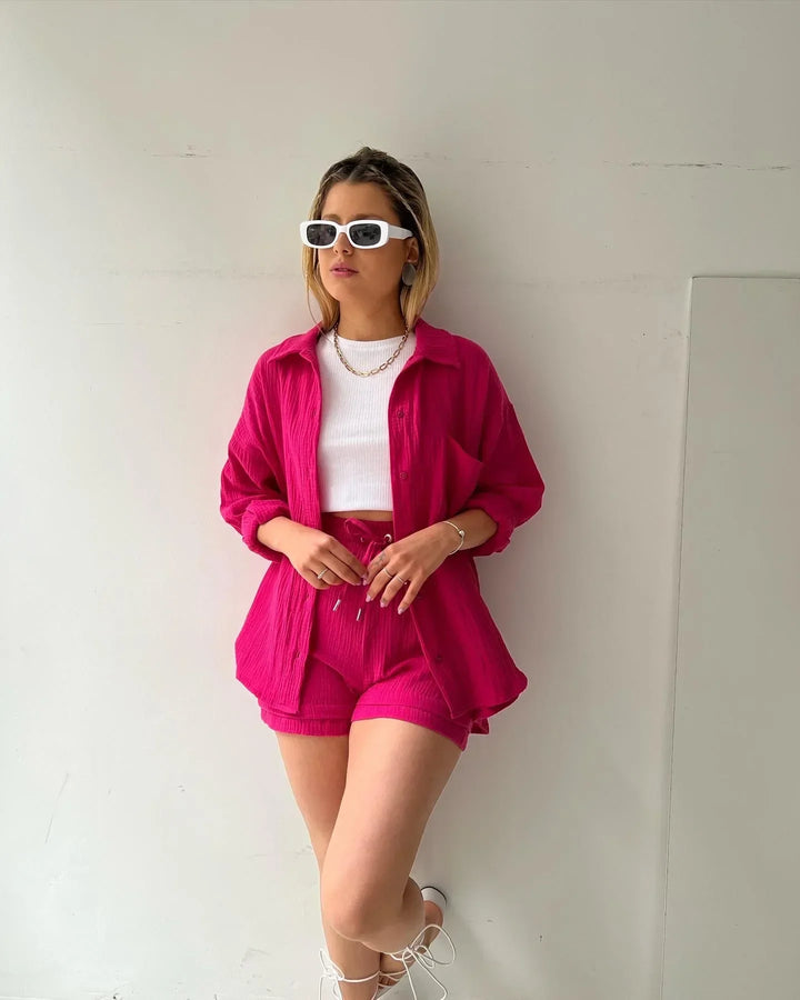 Laleh | Plisseret To-Delt Outfit til Kvinder