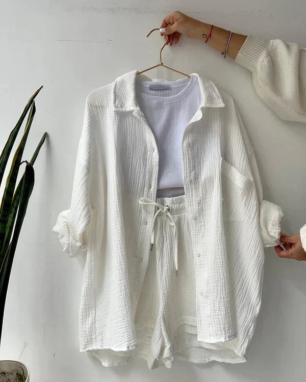 Laleh | Plisseret To-Delt Outfit til Kvinder