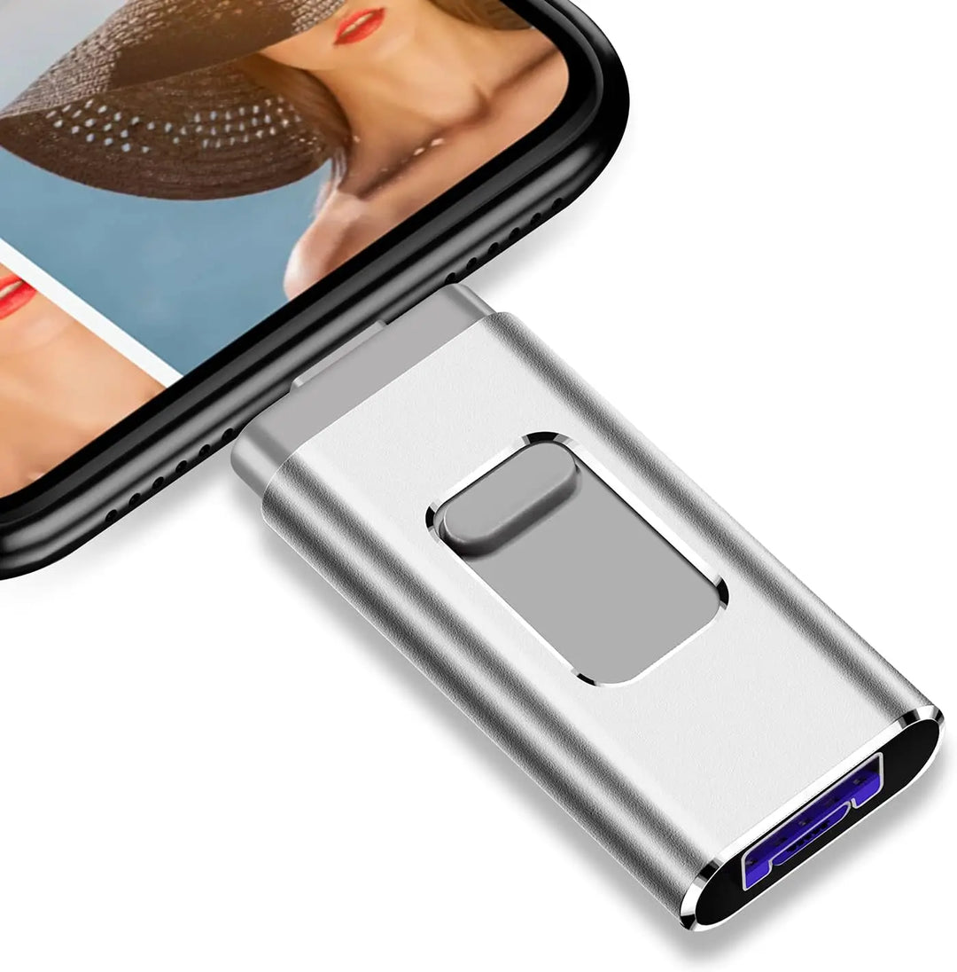 Multi-Port OTG USB-Flashdrev - USB-A, USB-C, Micro-USB og Lyn (4-i-1)