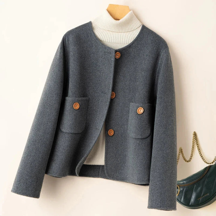 Dame Beskåret Uld-Blanding Jacke | Varm Og Stilfuld