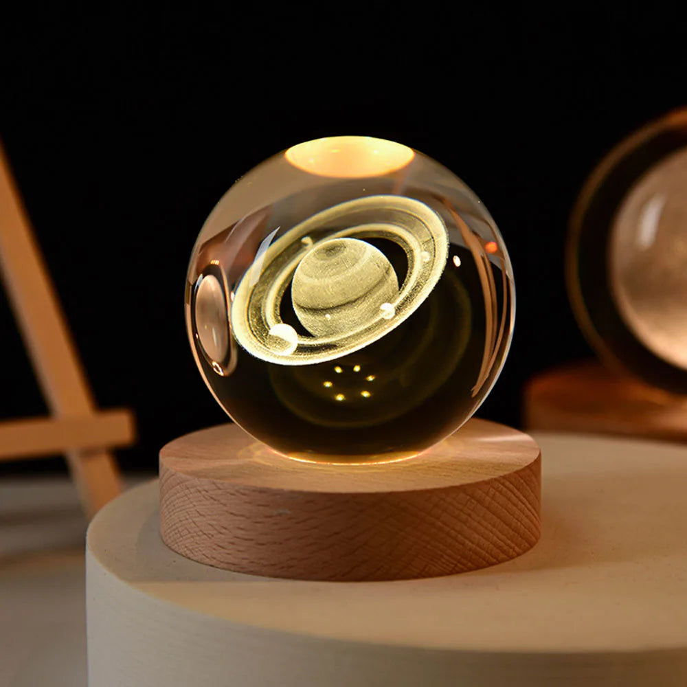 Drømmende Galakse Orb Lampe | 3D-Printet LED Natlys