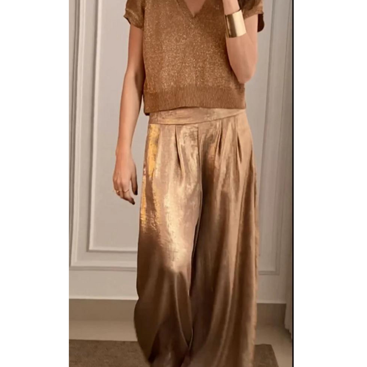 Leontina | Dame Elegante Bluse og Bukser Sæt