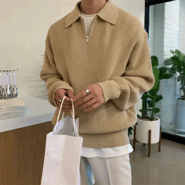 Kaelen | Herre Halv-Lynlås Pullover Trøje