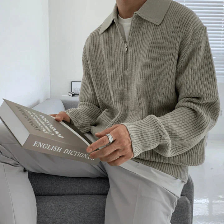 Kaelen | Herre Halv-Lynlås Pullover Trøje