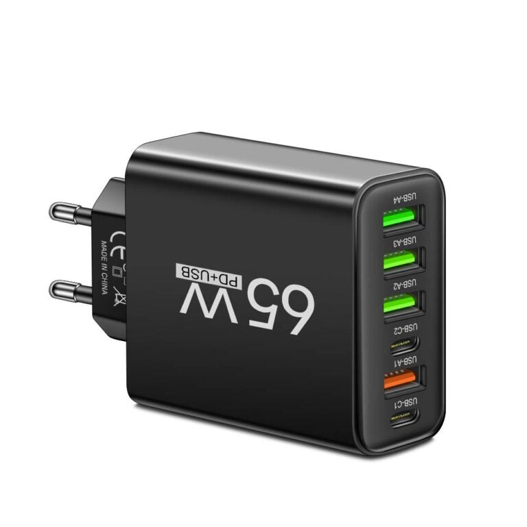 65W Krafthus Flere-Porte Hurtigoplader | 6-I-1 Nav