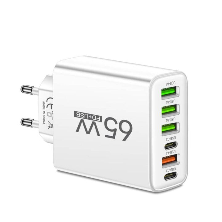 65W Krafthus Flere-Porte Hurtigoplader | 6-I-1 Nav