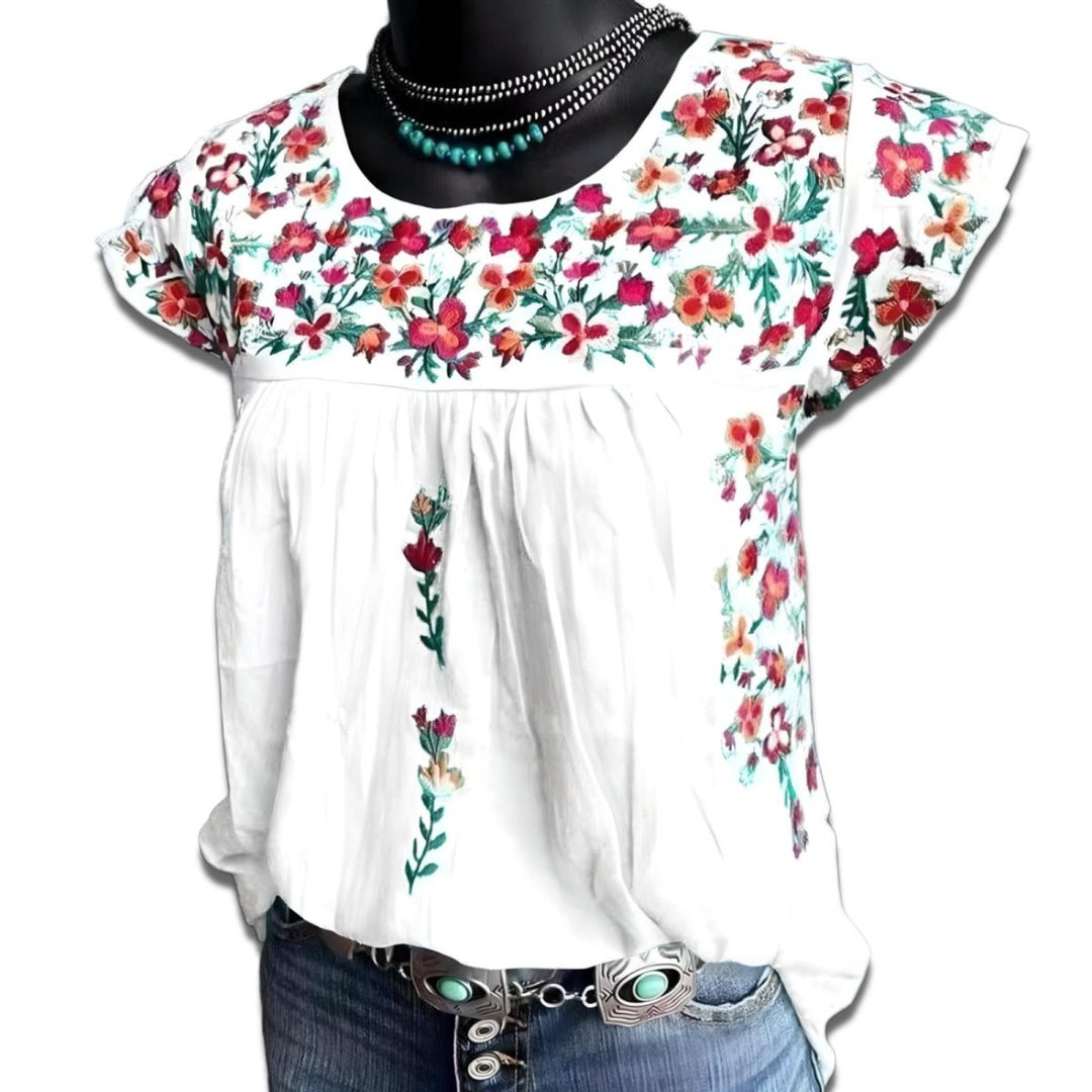 Ariadne | Blomstret Bluse til Kvinder