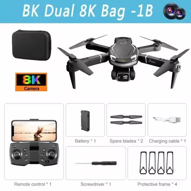Leo | Mini V88 Drone 8K med GPS og HD Dobbelt Kamera – Professionel Luftfotograferingsdrone