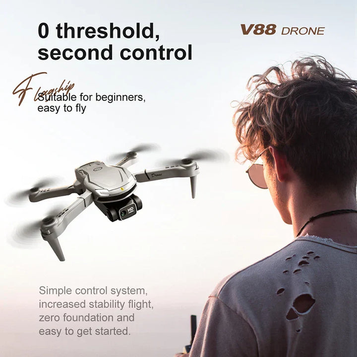 Leo | Mini V88 Drone 8K med GPS og HD Dobbelt Kamera – Professionel Luftfotograferingsdrone
