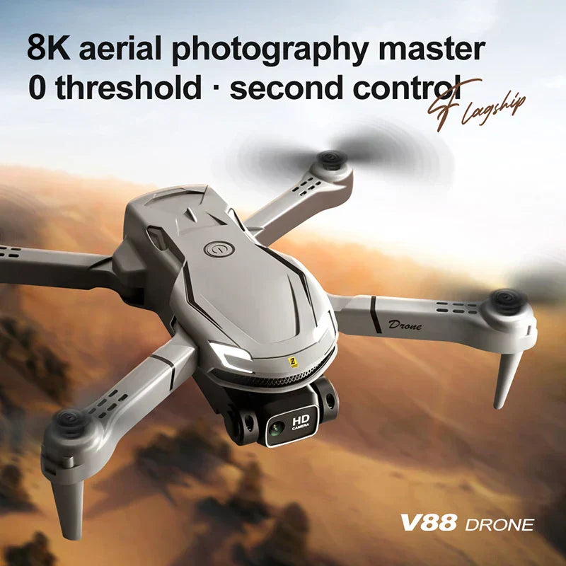 Leo | Mini V88 Drone 8K med GPS og HD Dobbelt Kamera – Professionel Luftfotograferingsdrone