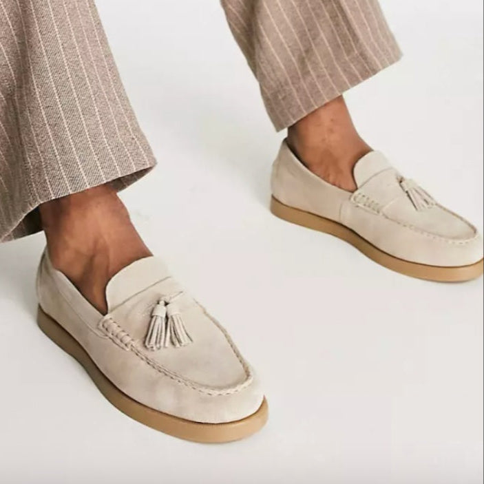 Fendrick | Herre Ruskindsloafers Med Tyk Sål og Kvast