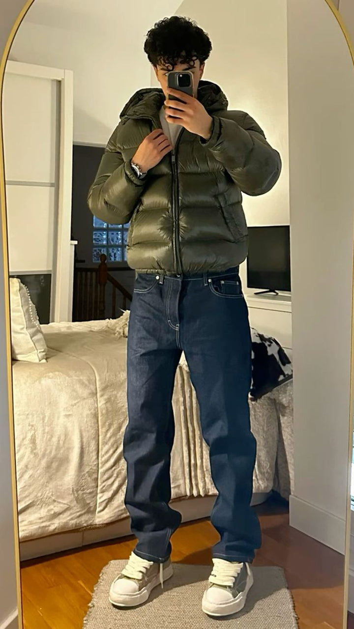 Herre Sherpa-Foret Quiltet Vinterjakke