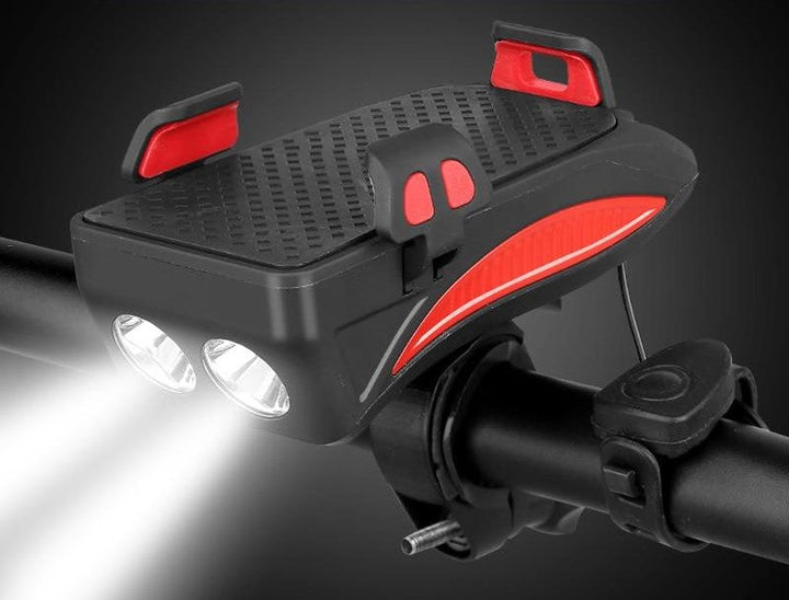 Cykel Monter | Cykelstyr Telefon Monter med Lys og Powerbank