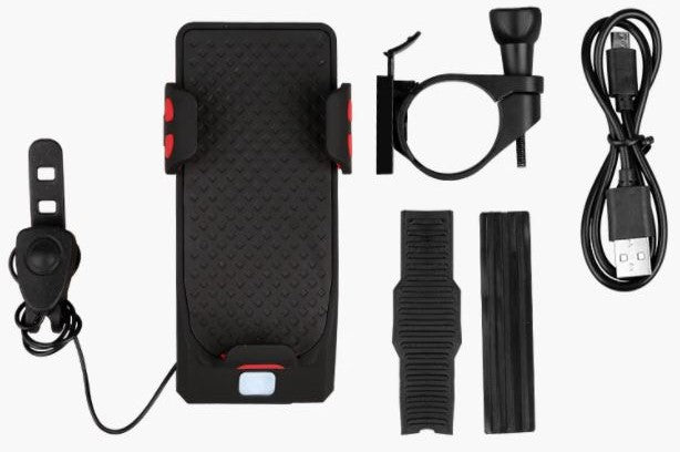 Cykel Monter | Cykelstyr Telefon Monter med Lys og Powerbank