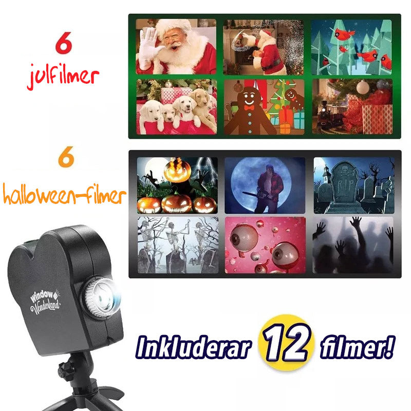 Vindue Projektor til Halloween- og Juledekorationer