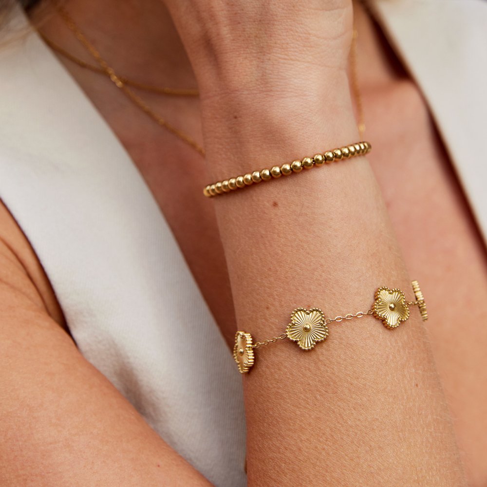 Blomstermotiv Justerbart Armbånd