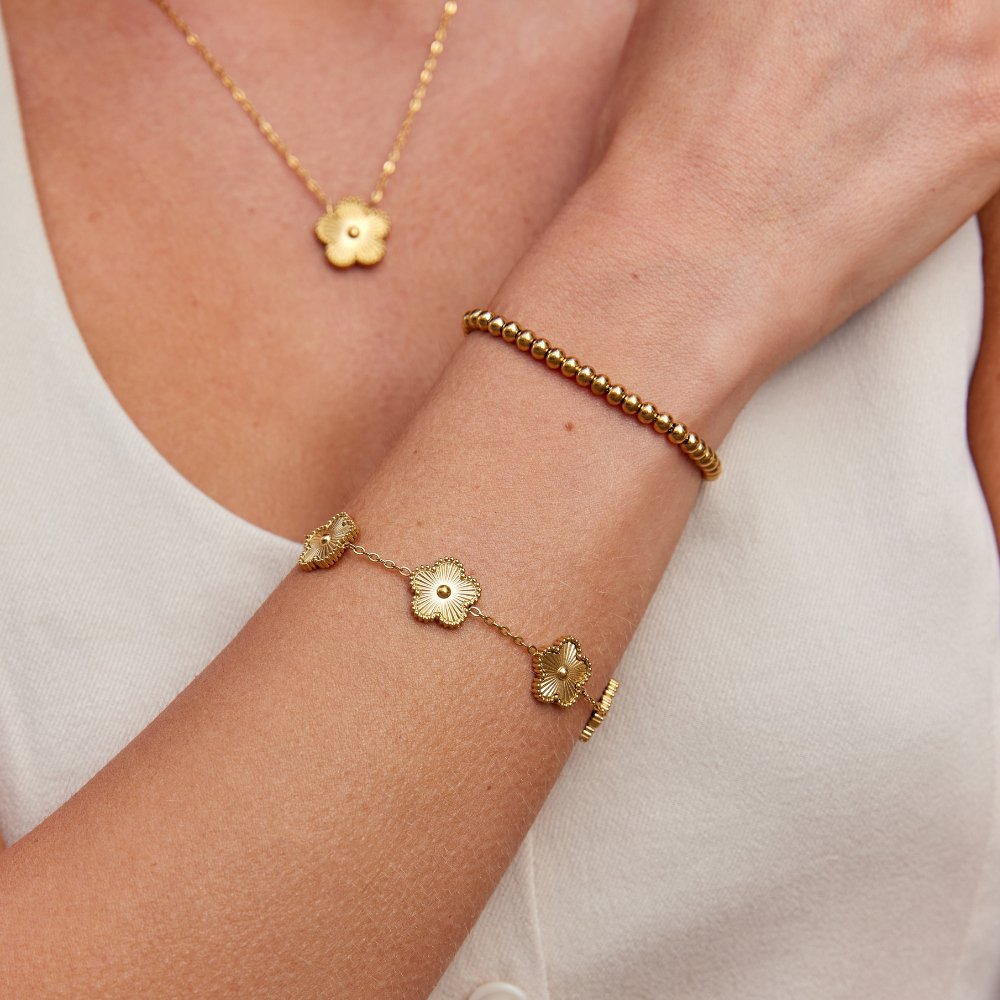 Blomstermotiv Justerbart Armbånd