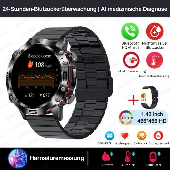 Luke | Smart Sundhedssporer - Alt-i-en Glukose-, EKG- og Aktivitetssporer
