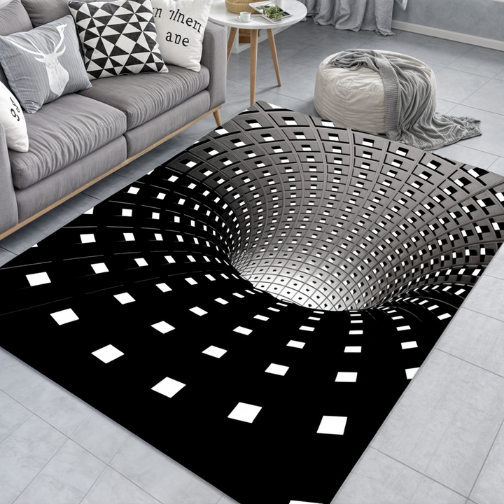 3D Geometrisk Illusion-Tæppet | Dekorativ Gang- og Dørmåtte