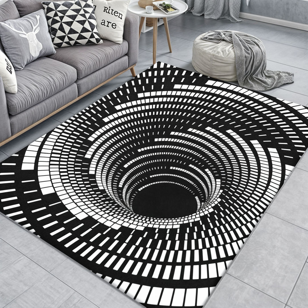 3D Geometrisk Illusion-Tæppet | Dekorativ Gang- og Dørmåtte