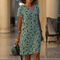 Genevieve | Dame Blomstret V-Hals Kjole