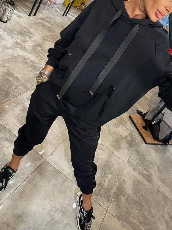 Dame Vintersæt | Hyggelig Hættetrøje og Joggingtøj Træningsdragt