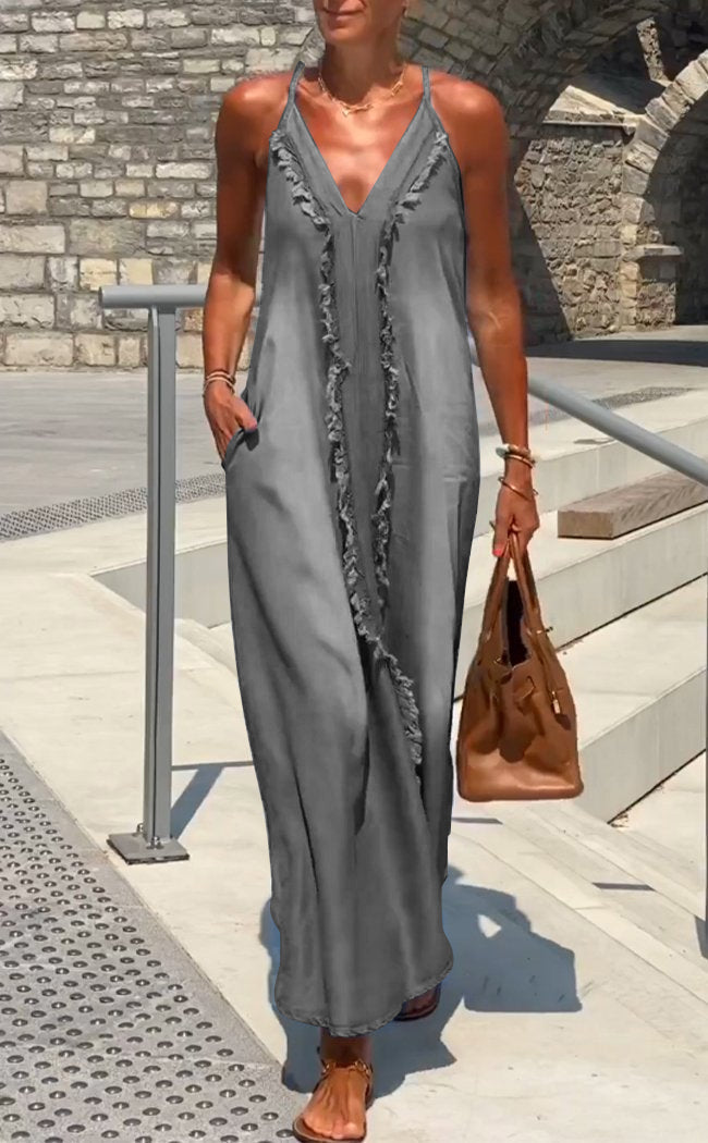 Orelia | Kvinder Komfortabel Denim Pinaforkjole