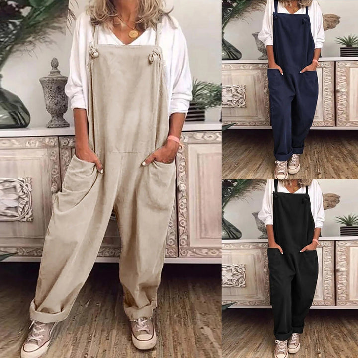 Thalia | Dame Afslappet Pasform Bomuld Linned Jumpsuit