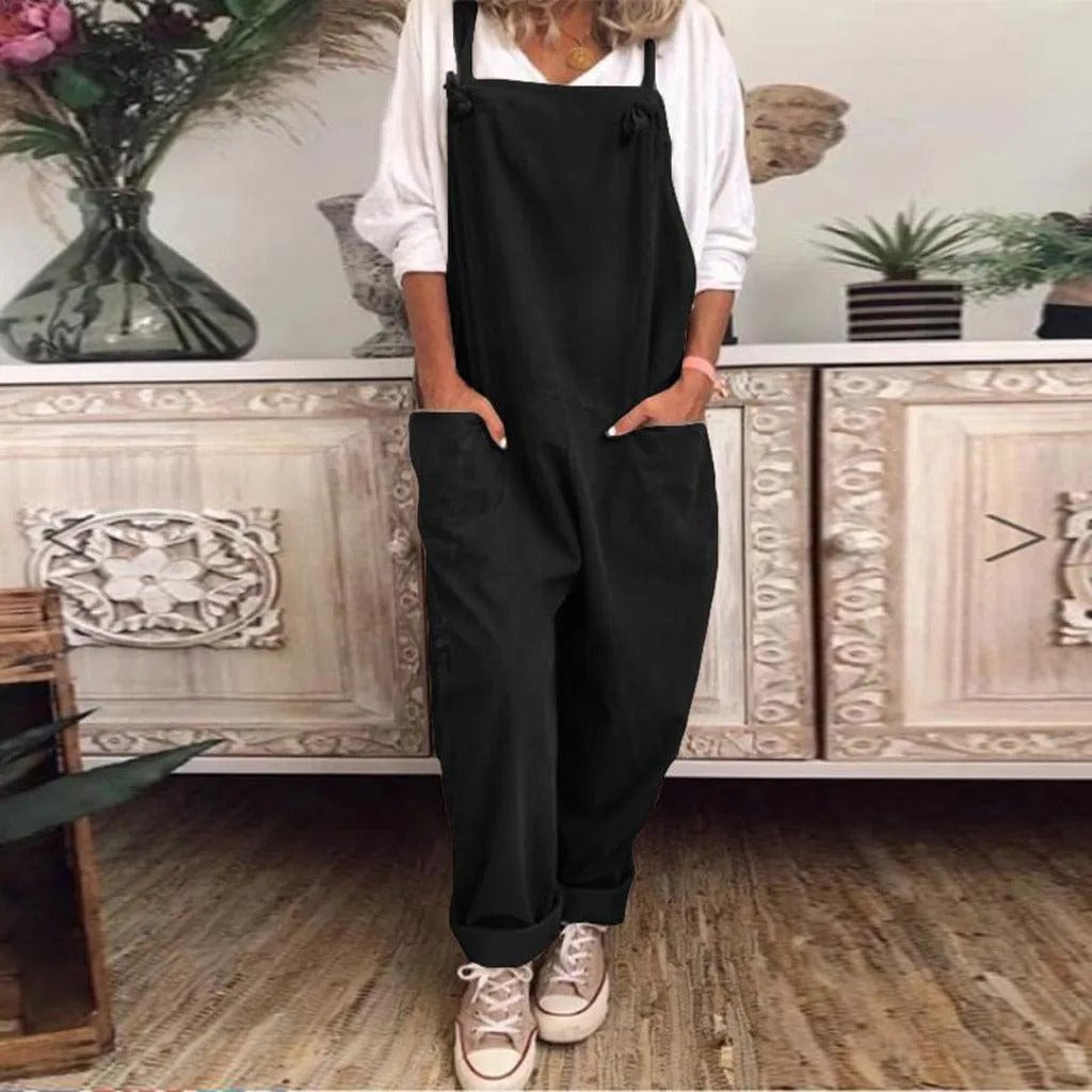 Thalia | Dame Afslappet Pasform Bomuld Linned Jumpsuit