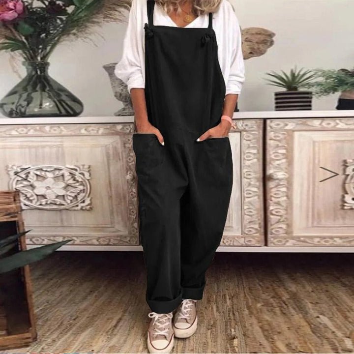 Thalia | Dame Afslappet Pasform Bomuld Linned Jumpsuit