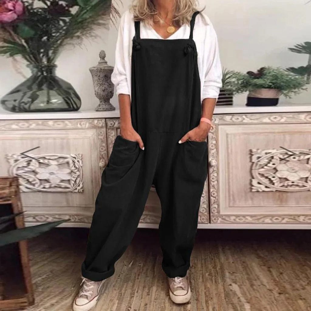 Thalia | Dame Afslappet Pasform Bomuld Linned Jumpsuit