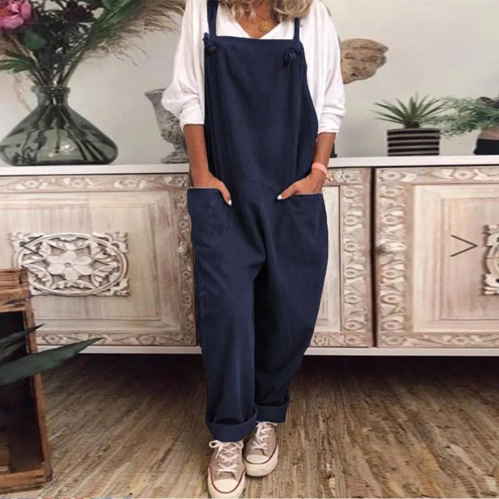 Thalia | Dame Afslappet Pasform Bomuld Linned Jumpsuit
