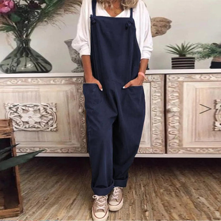Thalia | Dame Afslappet Pasform Bomuld Linned Jumpsuit