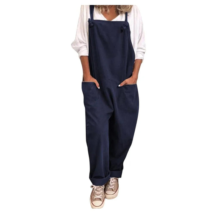 Thalia | Dame Afslappet Pasform Bomuld Linned Jumpsuit