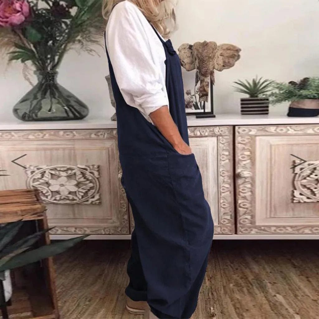 Thalia | Dame Afslappet Pasform Bomuld Linned Jumpsuit